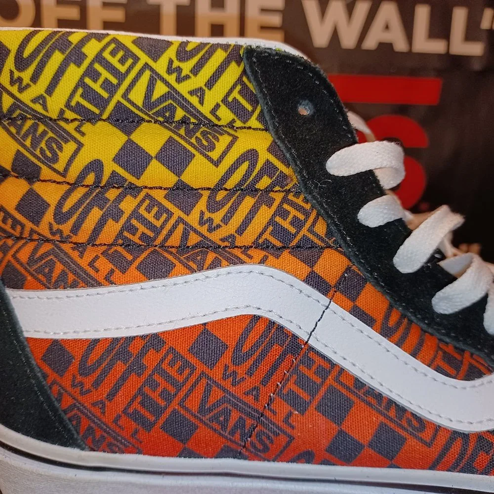 Vans Sk8-Hi Logo Flame Canvas Black Men's 9.5 VN0A5HZZA5P